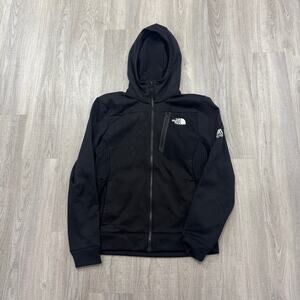 The North Face Mountain Full Zip Fleece Hoodie Men's Small Black Sweatshirt TNF